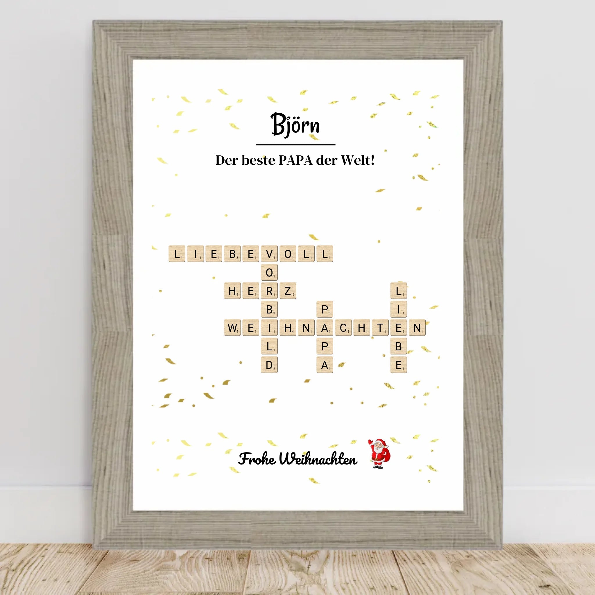 Weihnachtsgeschenk Papa Poster Scrabble Design - Cantty