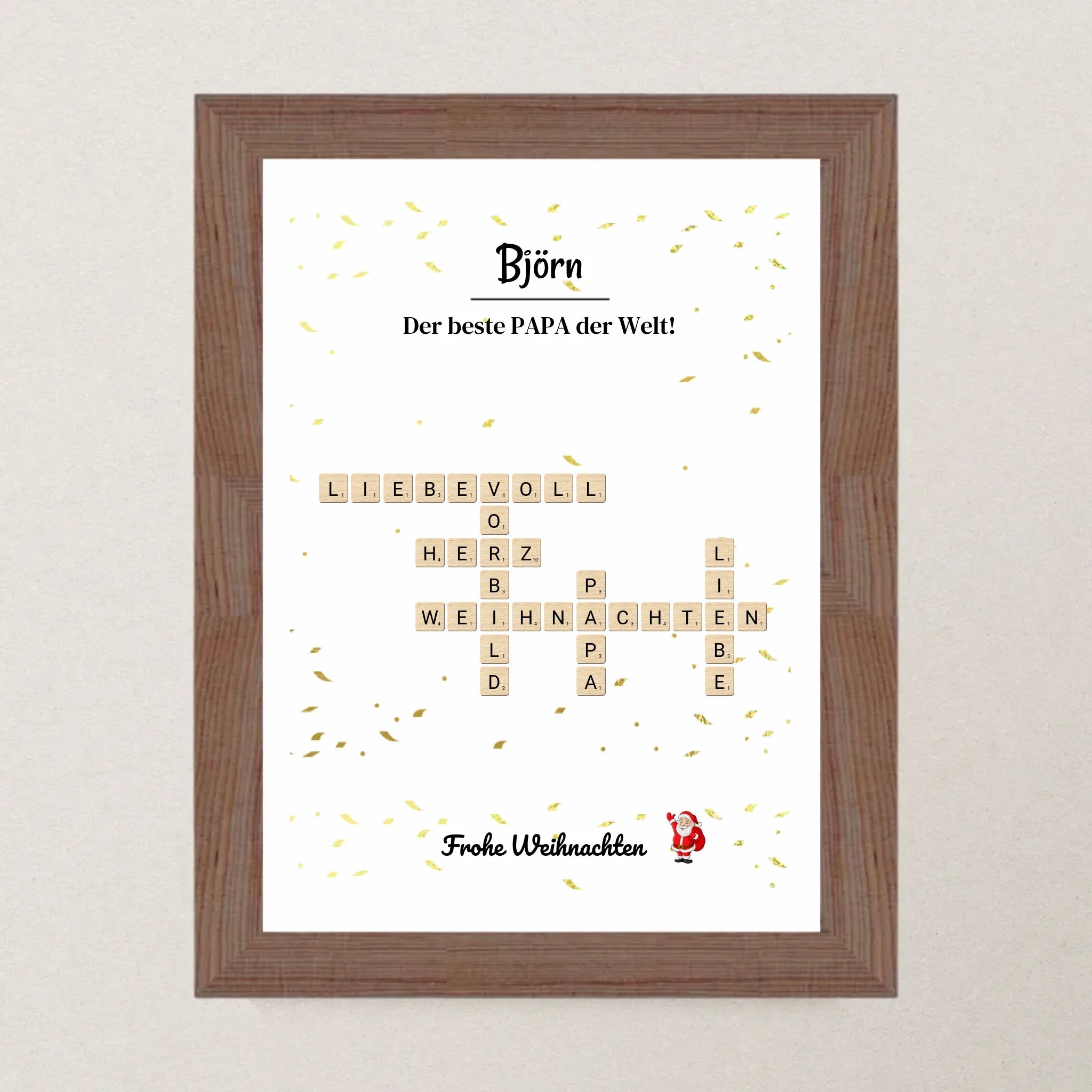 Weihnachtsgeschenk Papa Poster Scrabble Design - Cantty