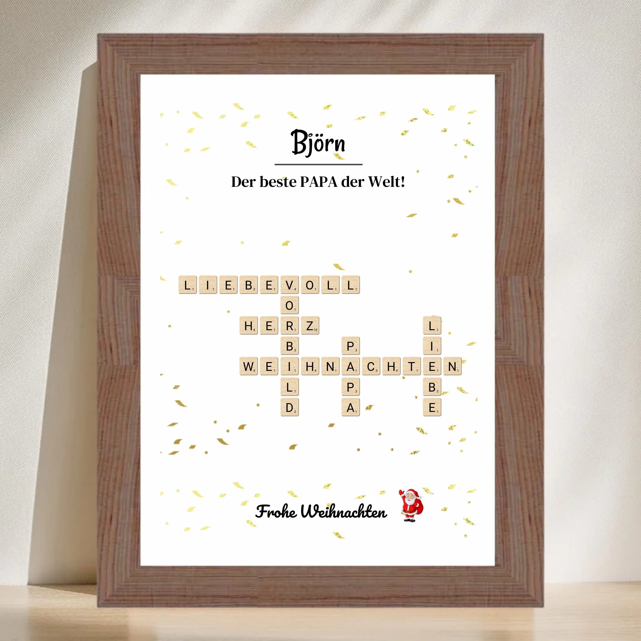 Weihnachtsgeschenk Papa Poster Scrabble Design - Cantty