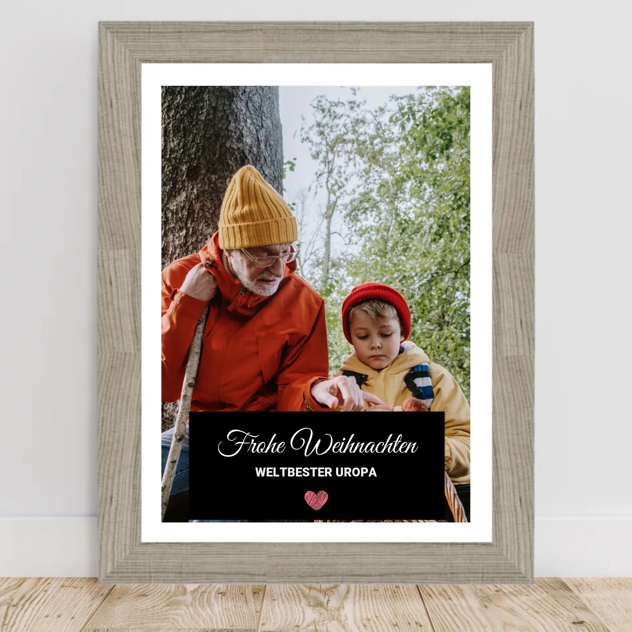 Weihnachtsgeschenk Uropa Foto Poster mit Bilderrahmen personalisierbar - Cantty