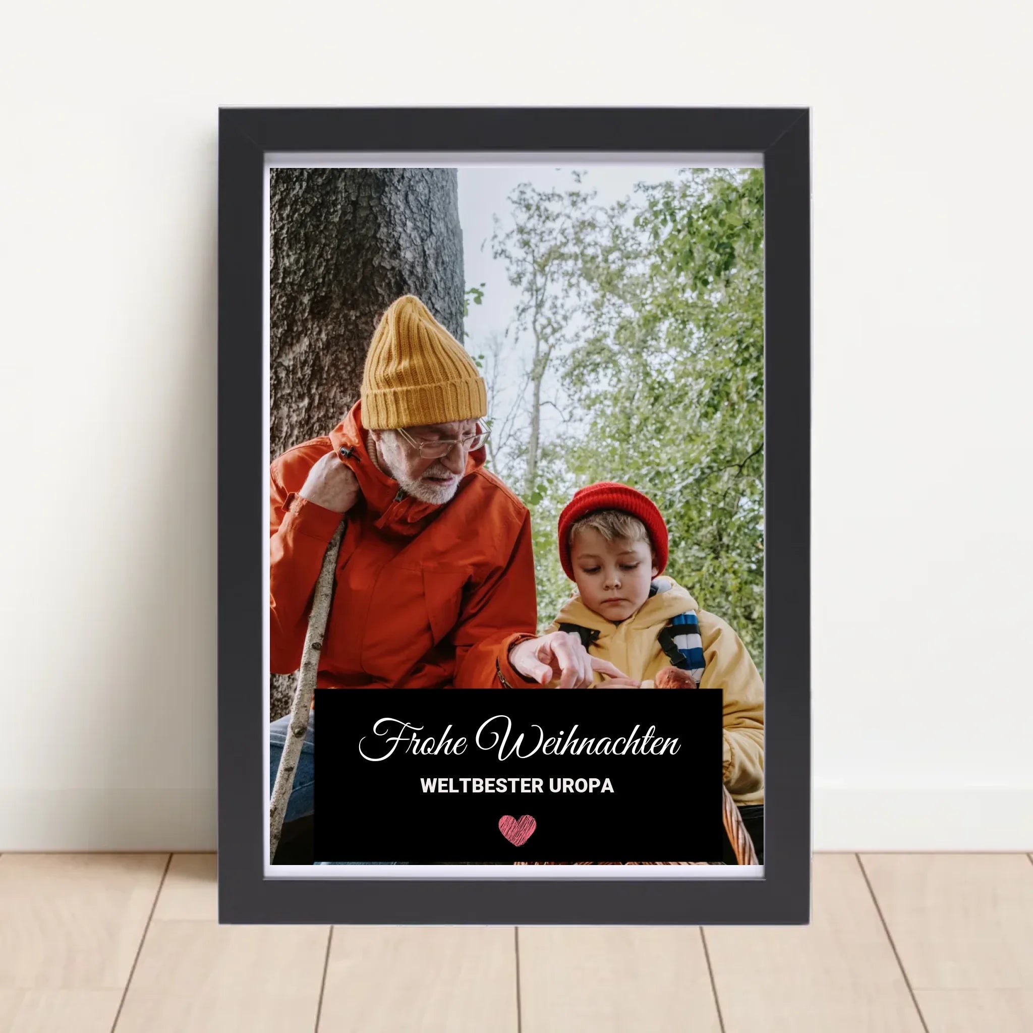 Weihnachtsgeschenk Uropa Foto Poster mit Bilderrahmen personalisierbar - Cantty
