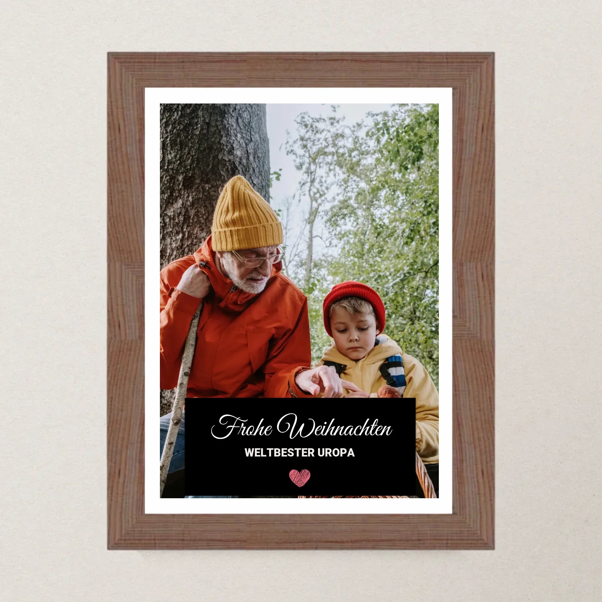 Weihnachtsgeschenk Uropa Foto Poster mit Bilderrahmen personalisierbar - Cantty