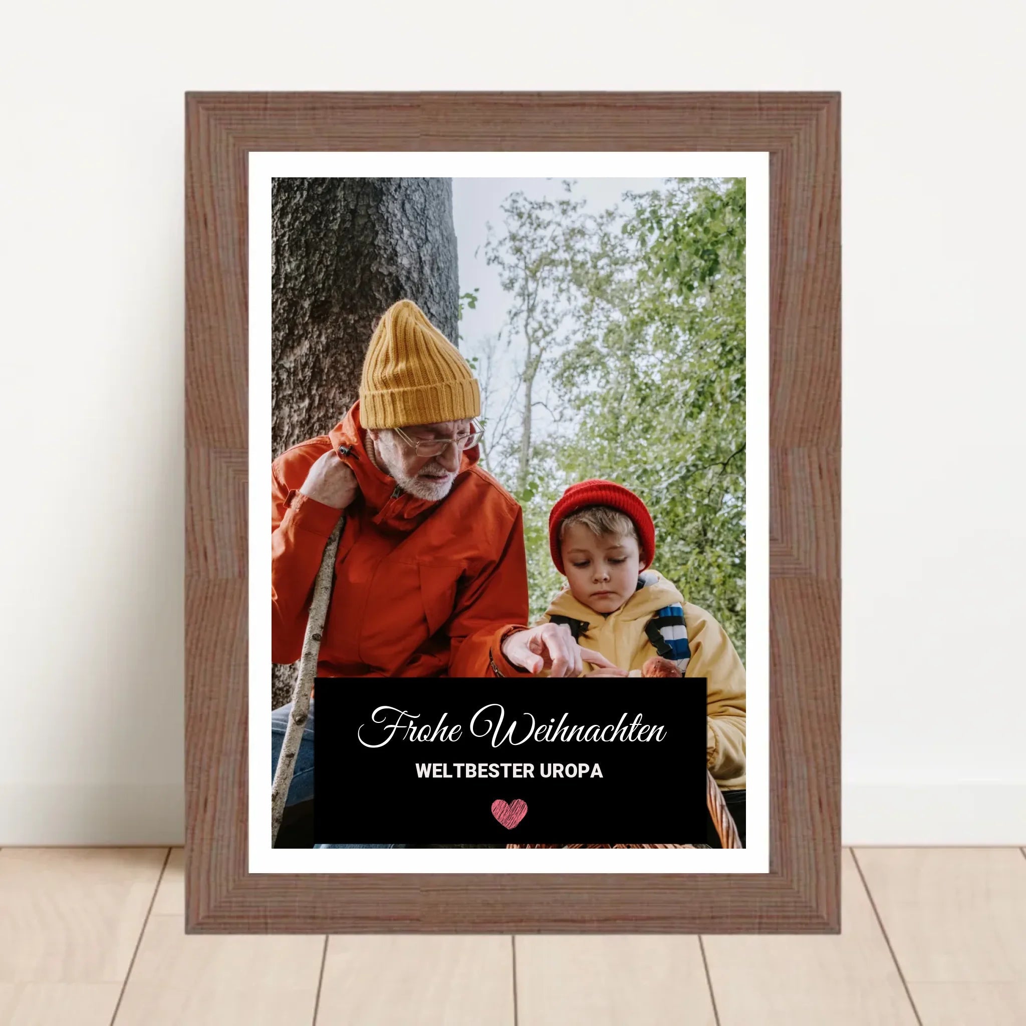 Weihnachtsgeschenk Uropa Foto Poster mit Bilderrahmen personalisierbar - Cantty