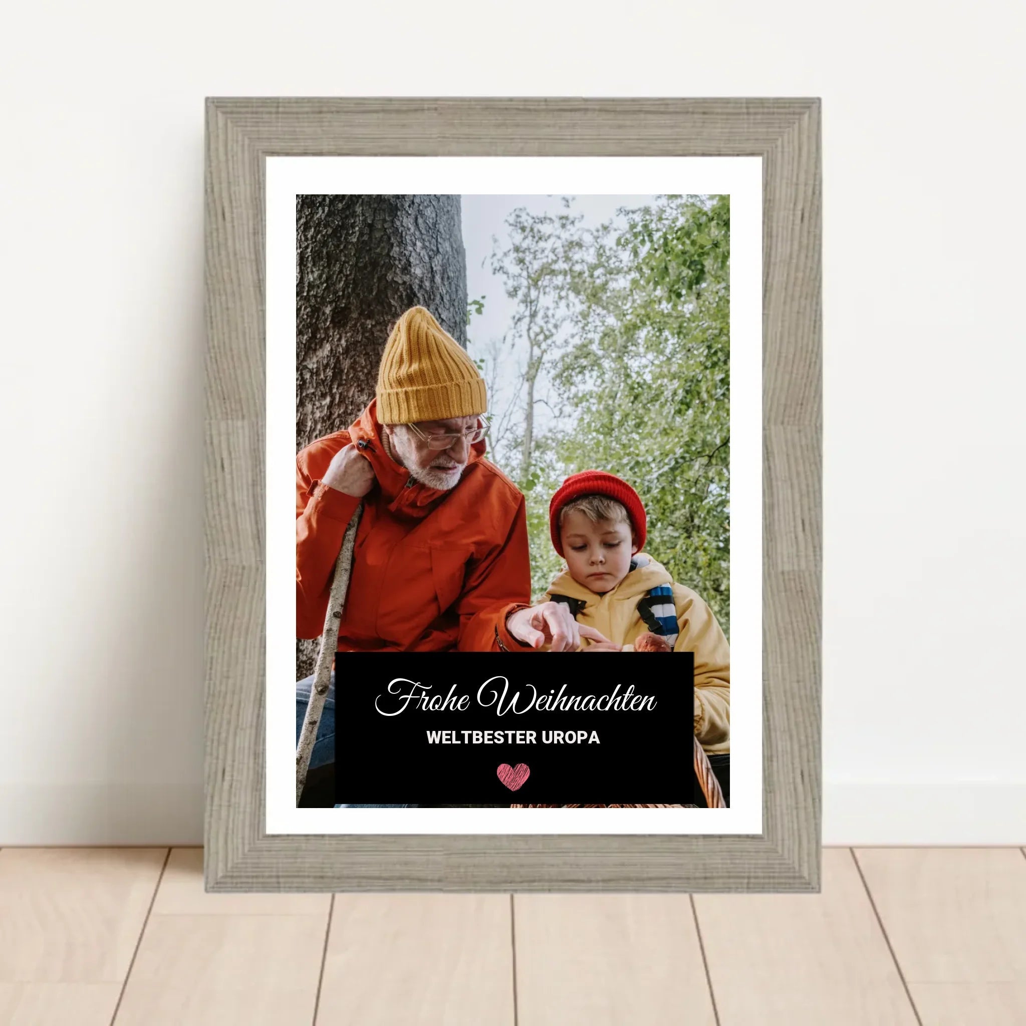 Weihnachtsgeschenk Uropa Foto Poster mit Bilderrahmen personalisierbar - Cantty