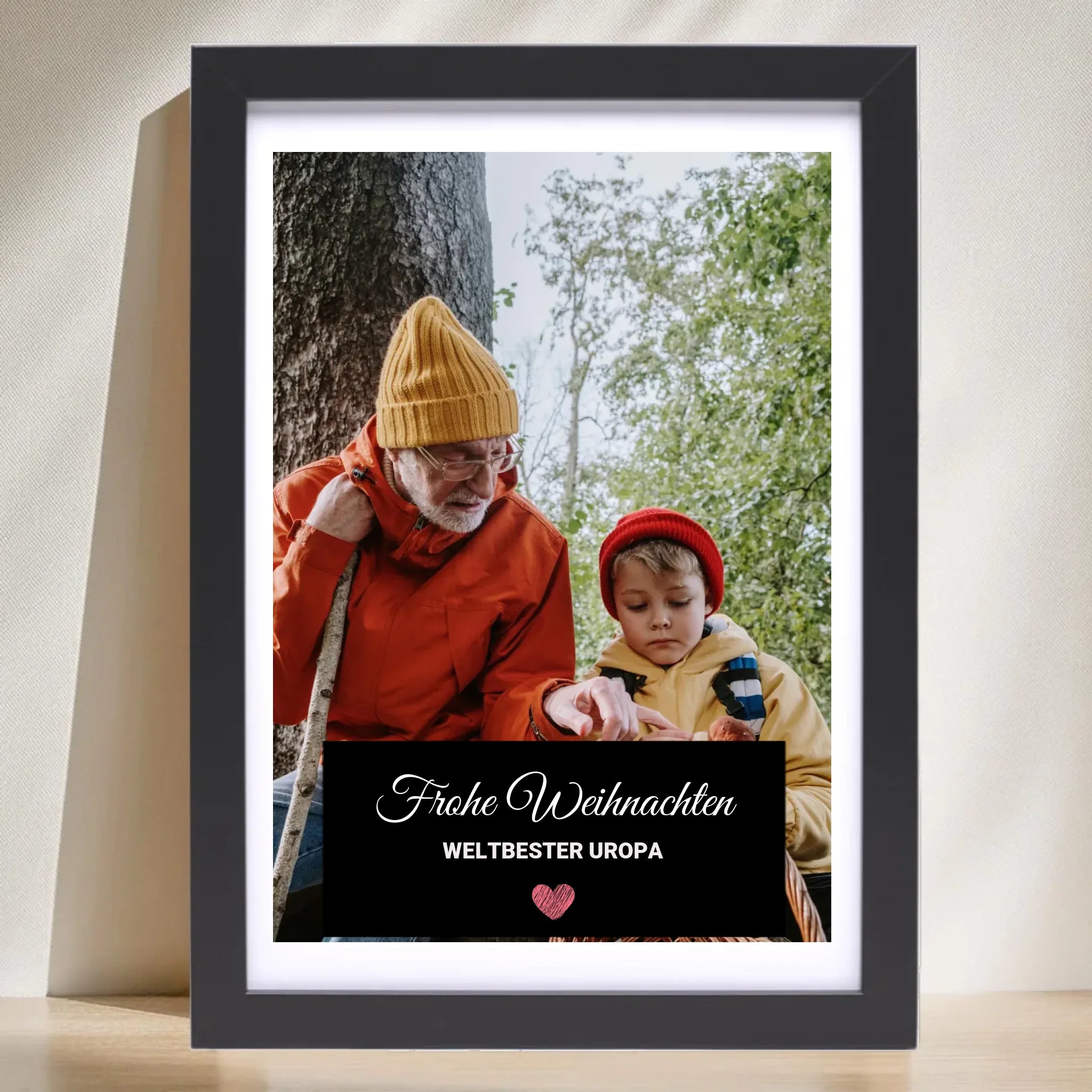 Weihnachtsgeschenk Uropa Foto Poster mit Bilderrahmen personalisierbar - Cantty