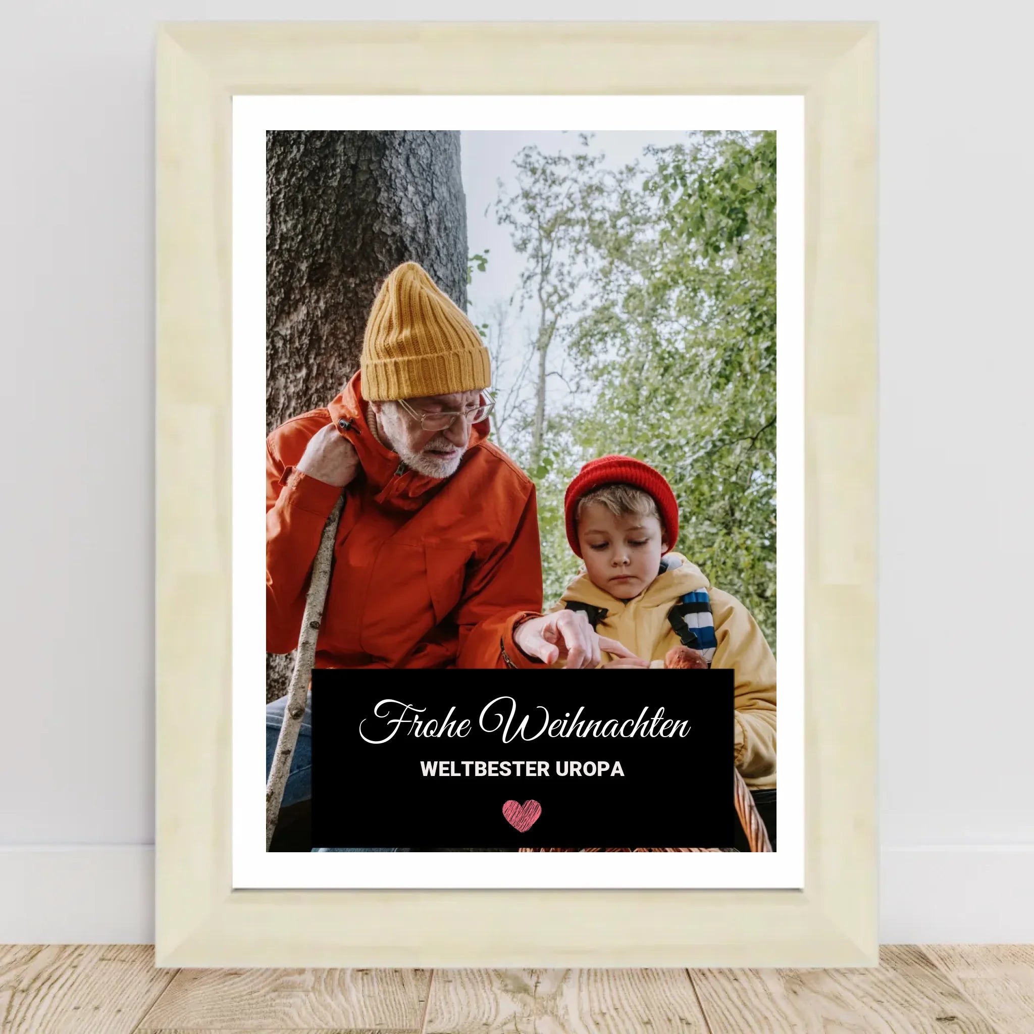 Weihnachtsgeschenk Uropa Foto Poster mit Bilderrahmen personalisierbar - Cantty
