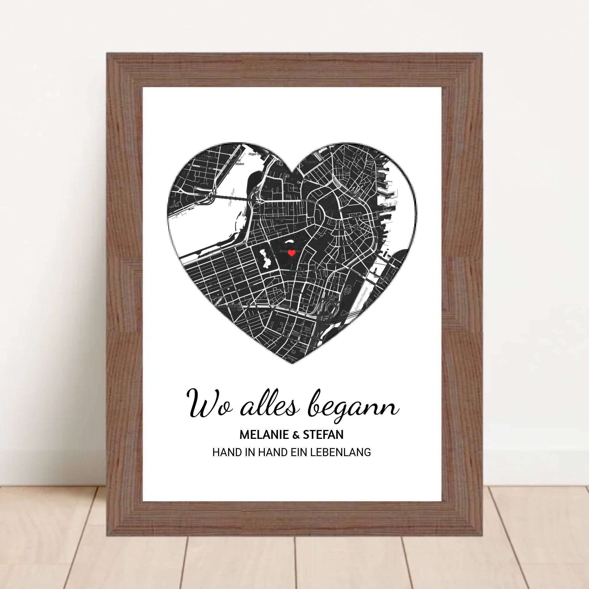Wo alles begann Herz Poster mit Rahmen oder zum ausdrucken download - Cantty