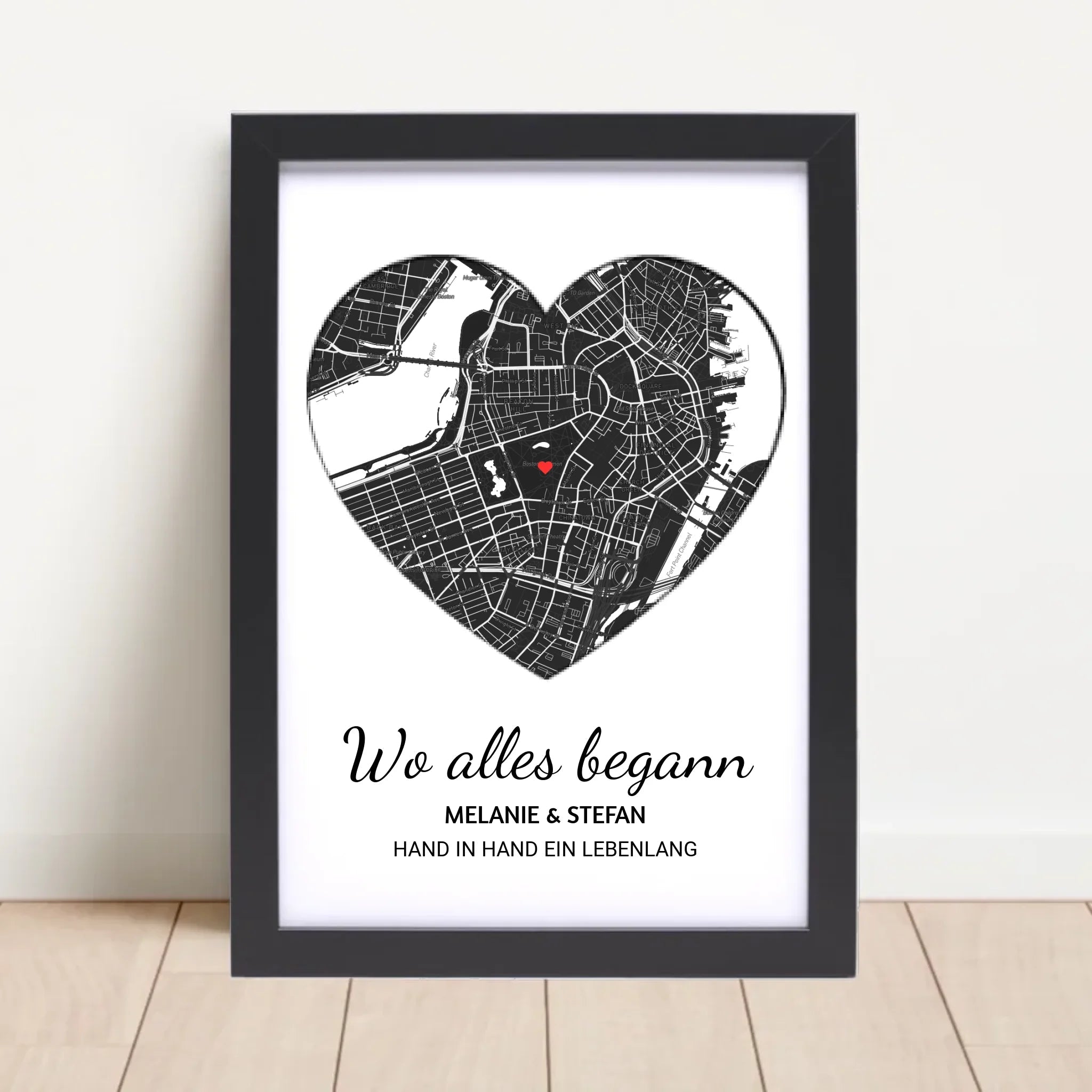 Wo alles begann Herz Poster mit Rahmen oder zum ausdrucken download - Cantty