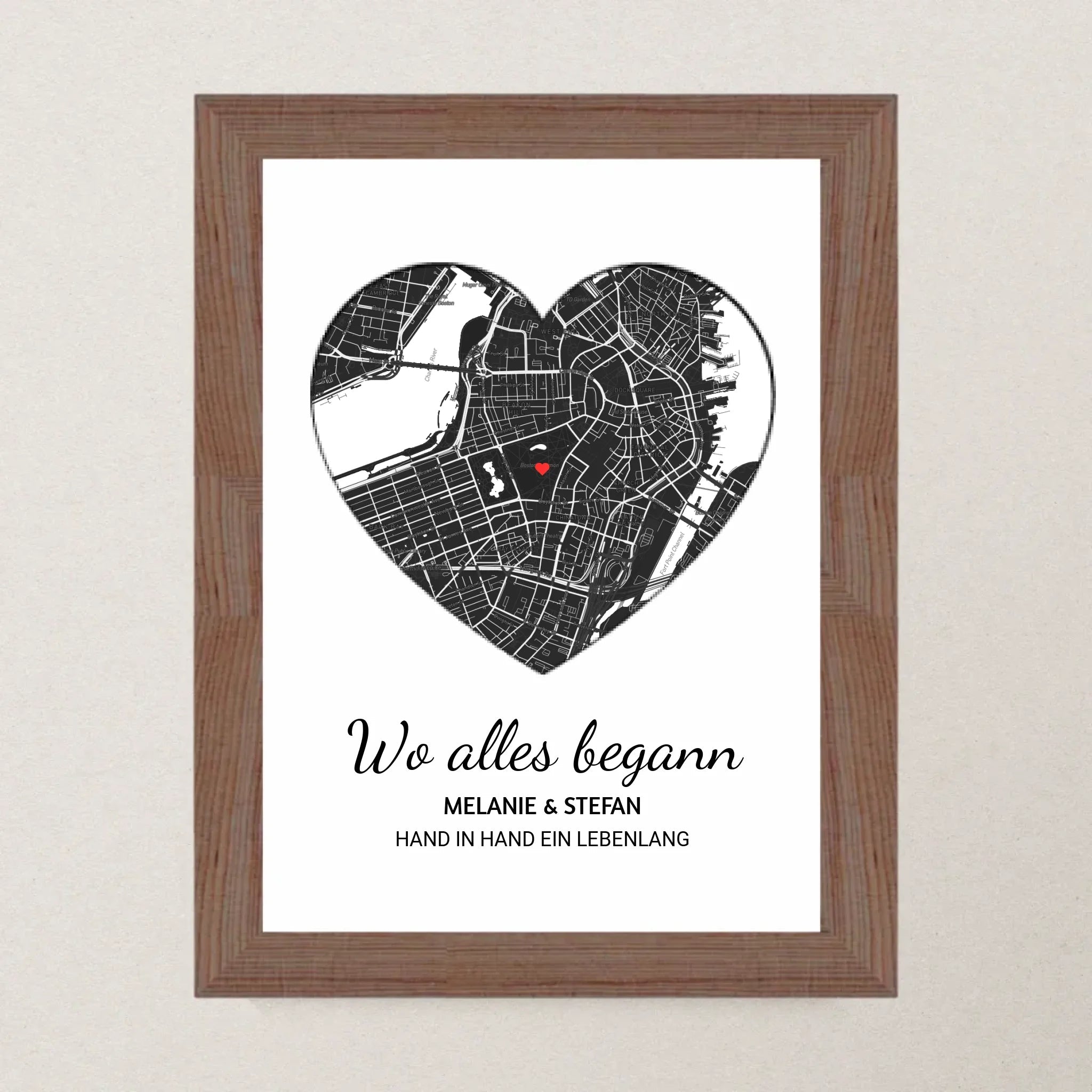 Wo alles begann Herz Poster mit Rahmen oder zum ausdrucken download - Cantty