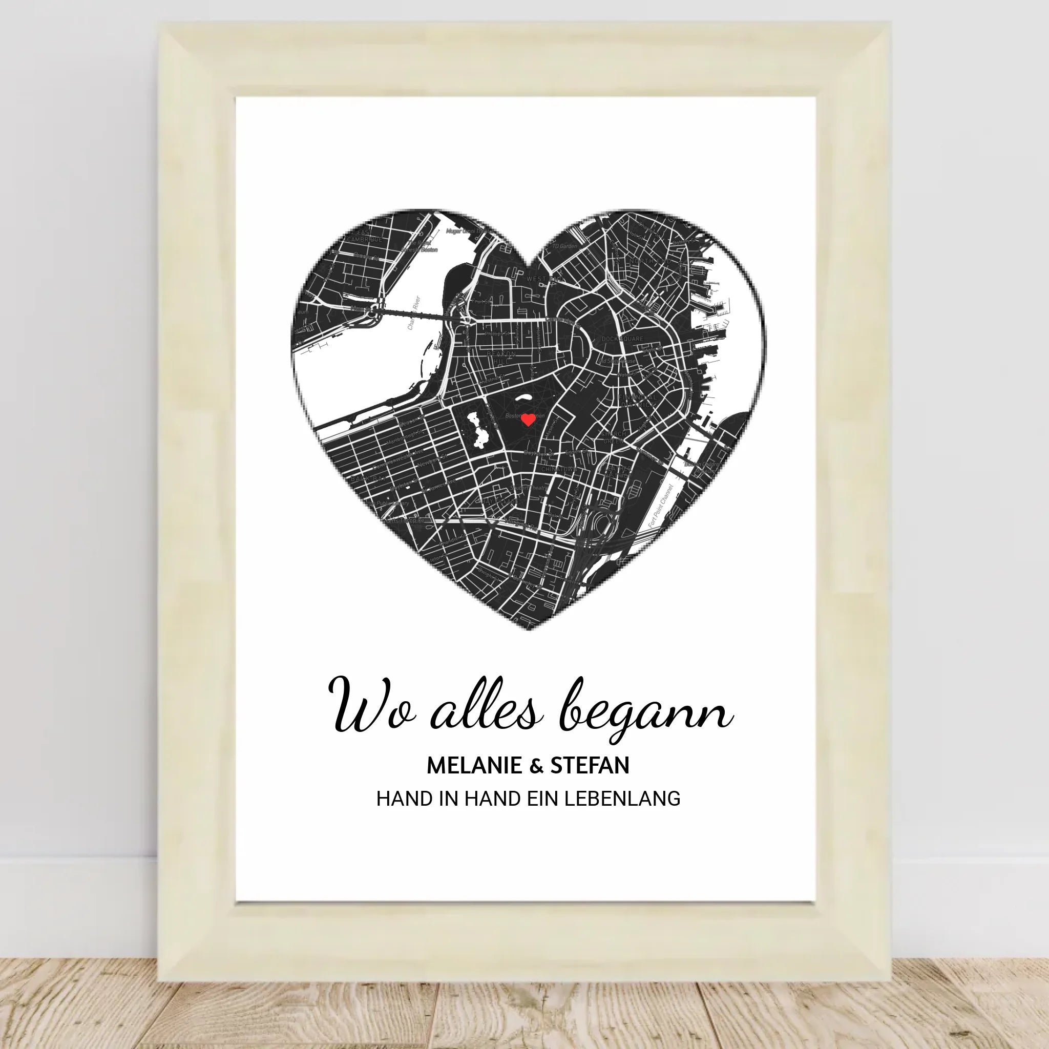 Wo alles begann Herz Poster mit Rahmen oder zum ausdrucken download - Cantty