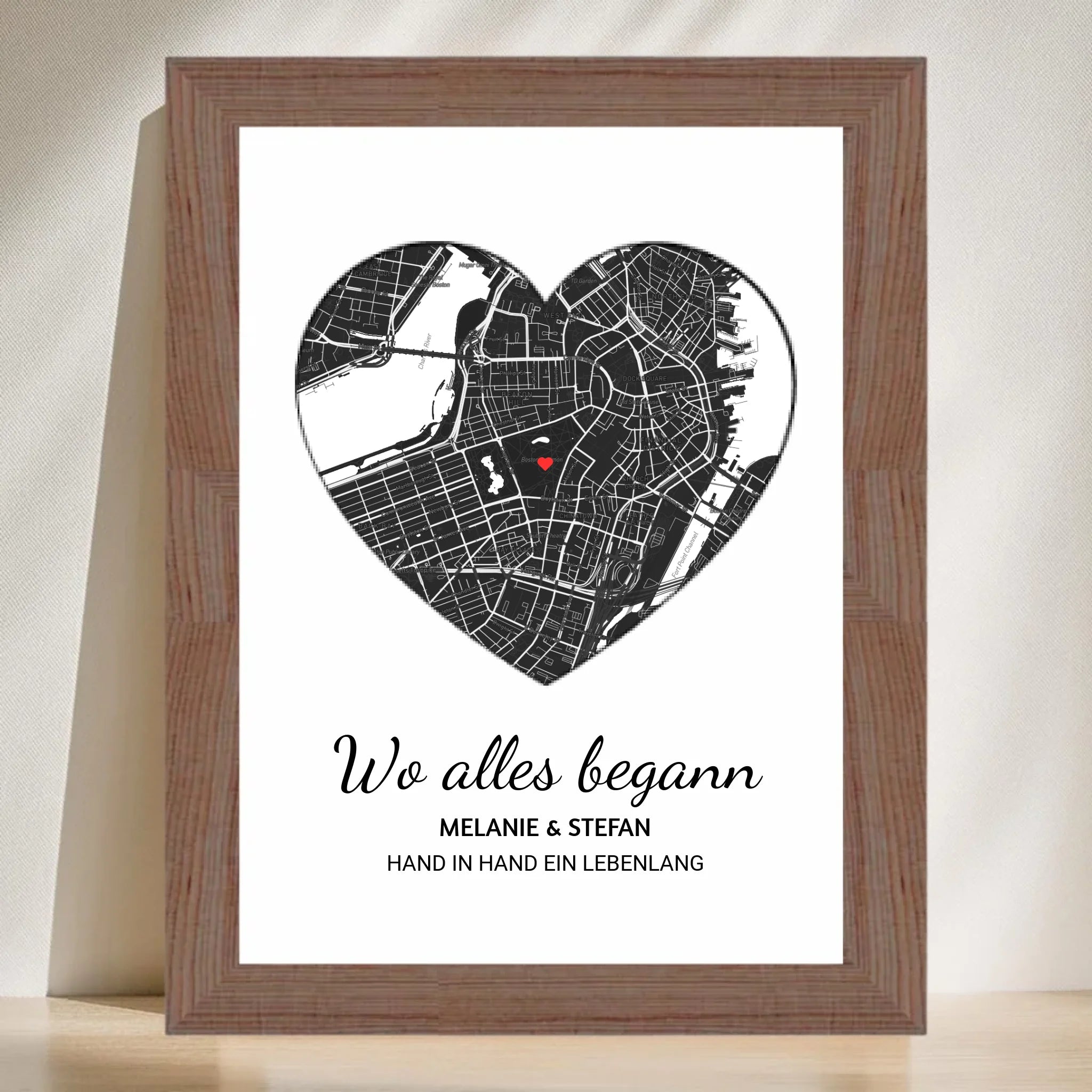 Wo alles begann Herz Poster mit Rahmen oder zum ausdrucken download - Cantty