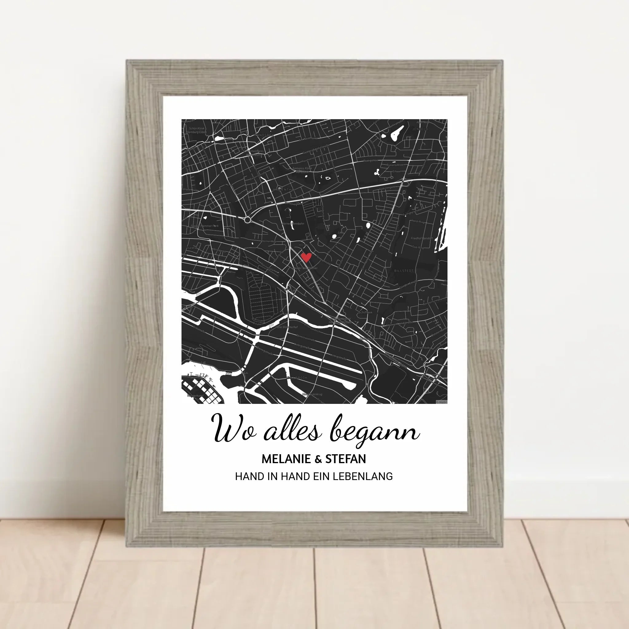 Wo alles begann Poster mit Rahmen personalisierbar - Cantty