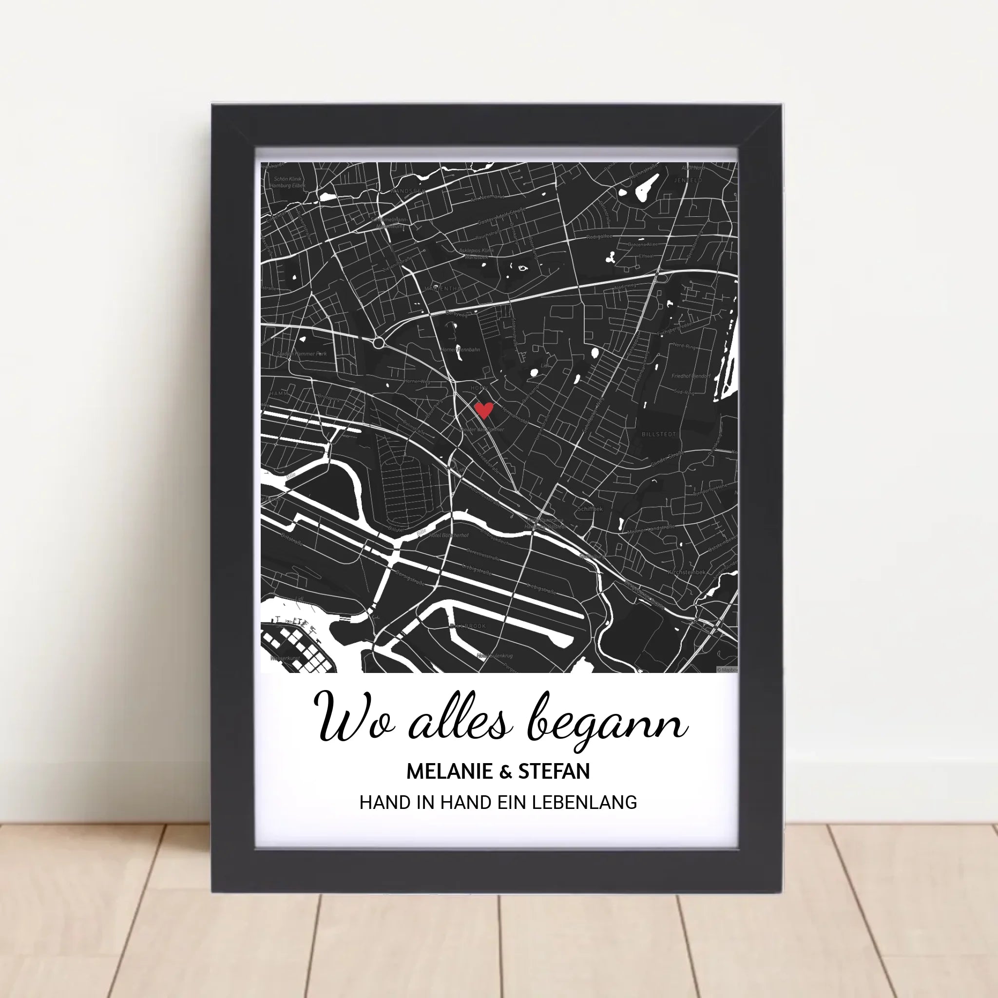 Wo alles begann Poster mit Rahmen personalisierbar - Cantty