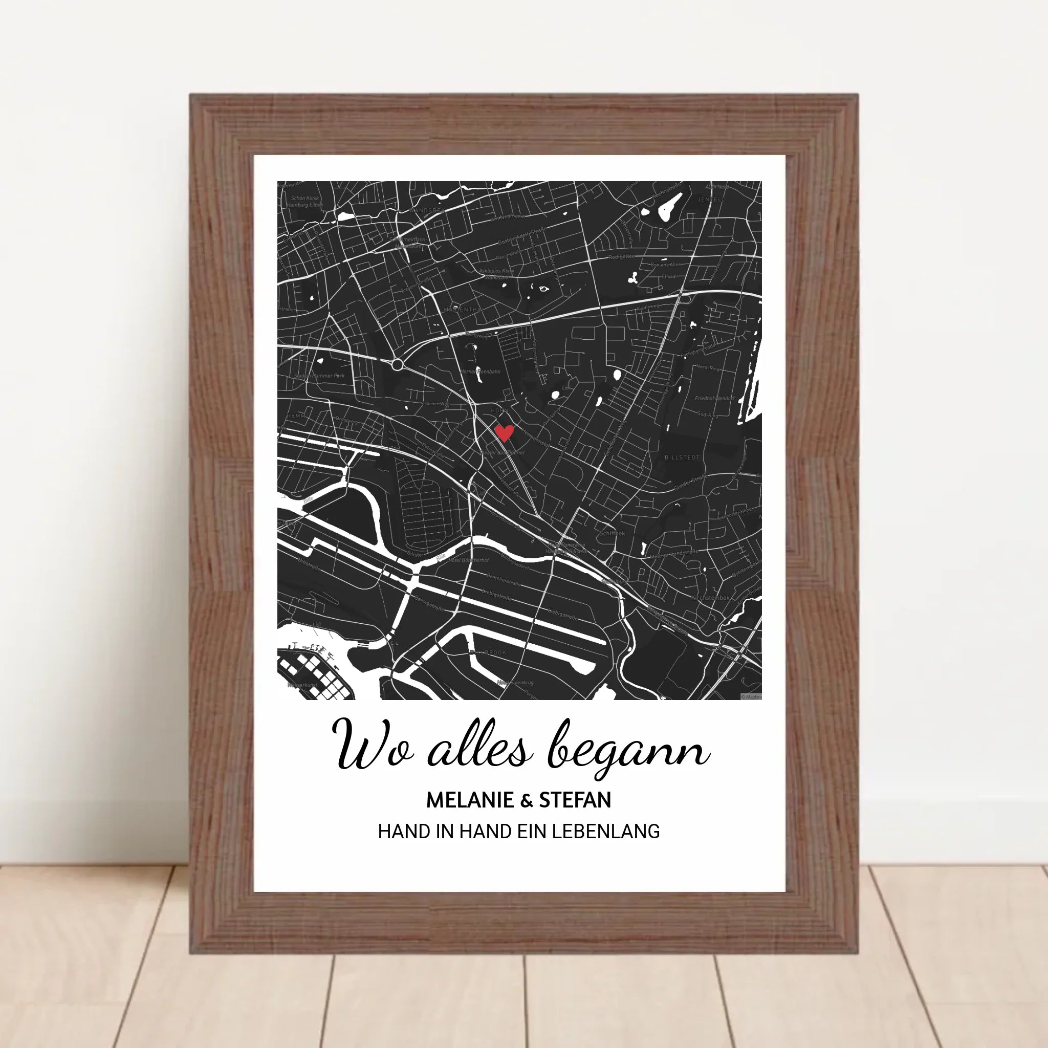 Wo alles begann Poster mit Rahmen personalisierbar - Cantty