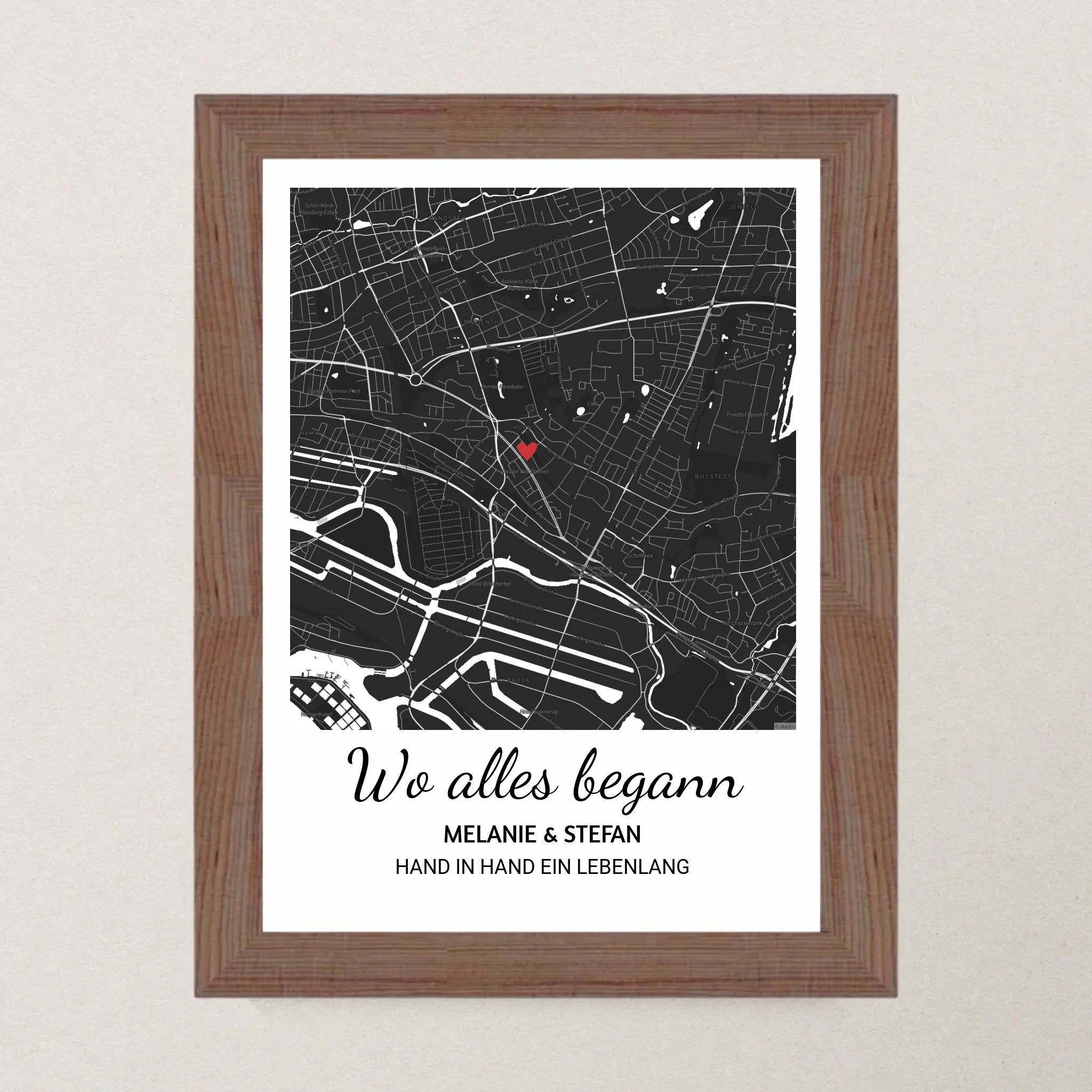 Wo alles begann Poster mit Rahmen personalisierbar - Cantty