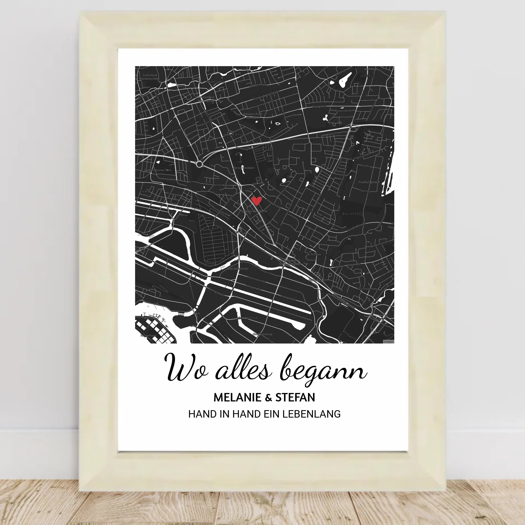 Wo alles begann Poster mit Rahmen personalisierbar - Cantty
