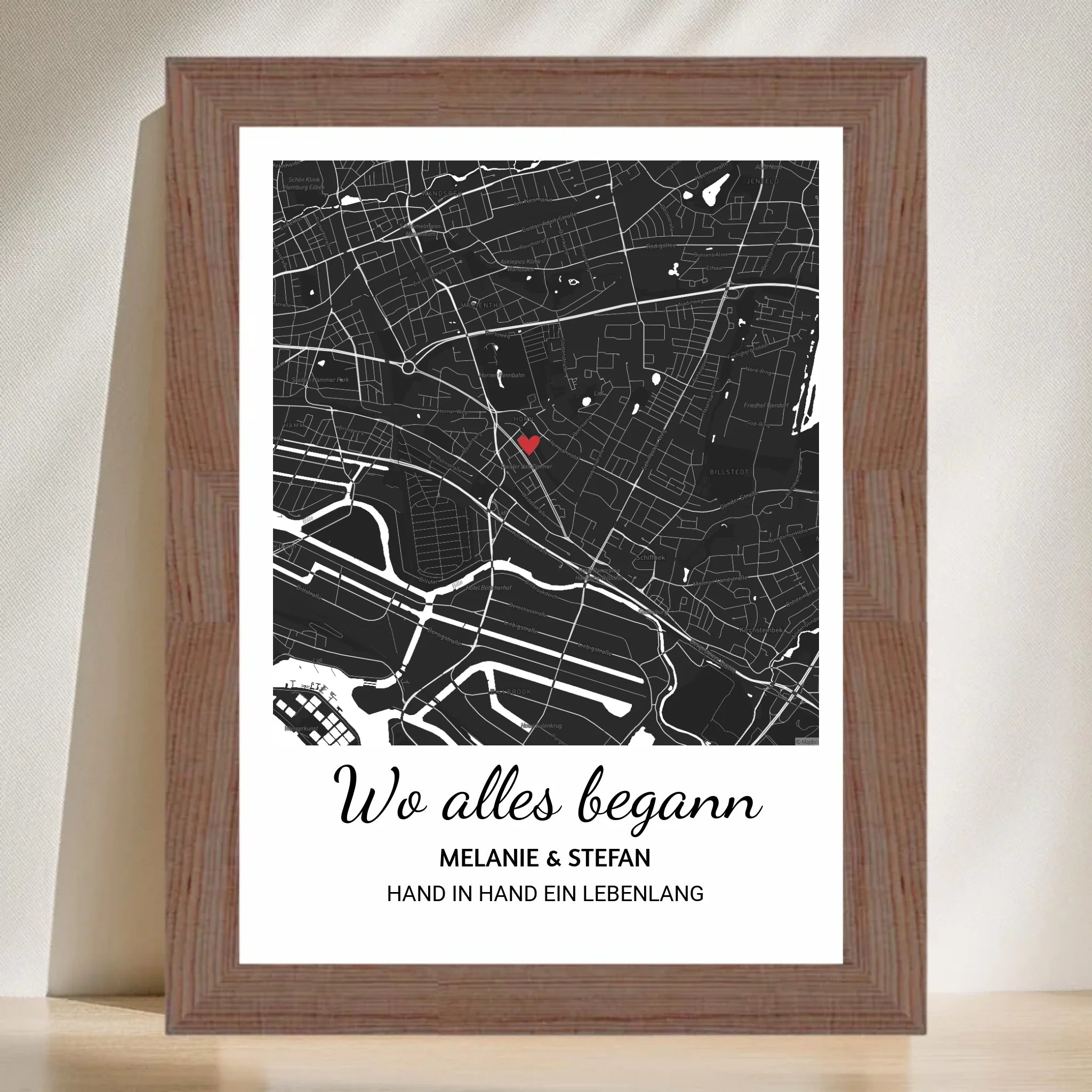 Wo alles begann Poster mit Rahmen personalisierbar - Cantty