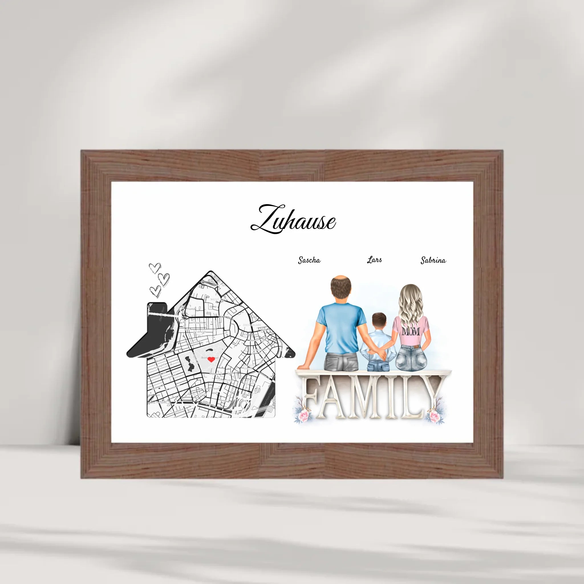 Zuhause Einzugsgeschenk Koordinaten Poster Familie - Cantty