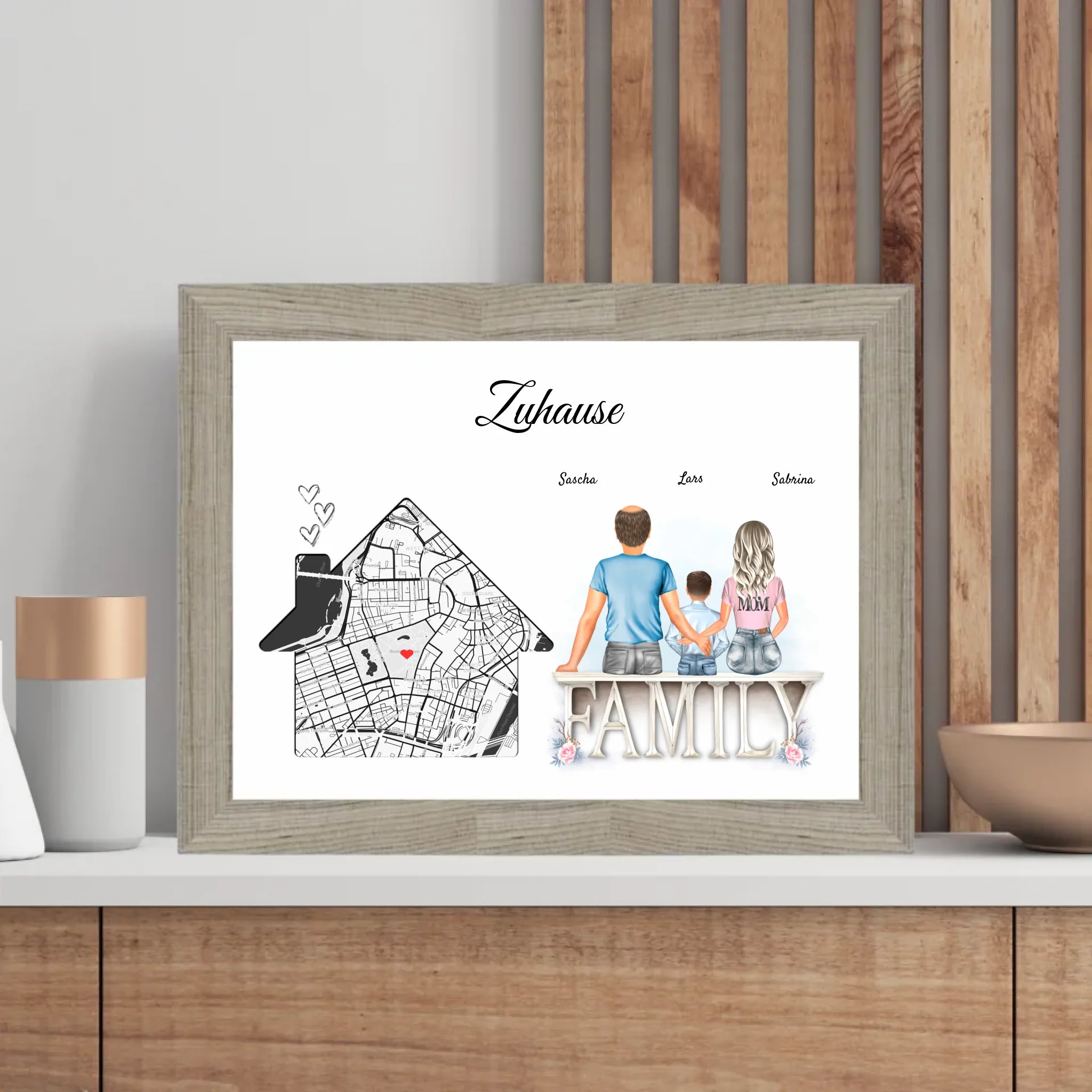 Zuhause Einzugsgeschenk Koordinaten Poster Familie - Cantty