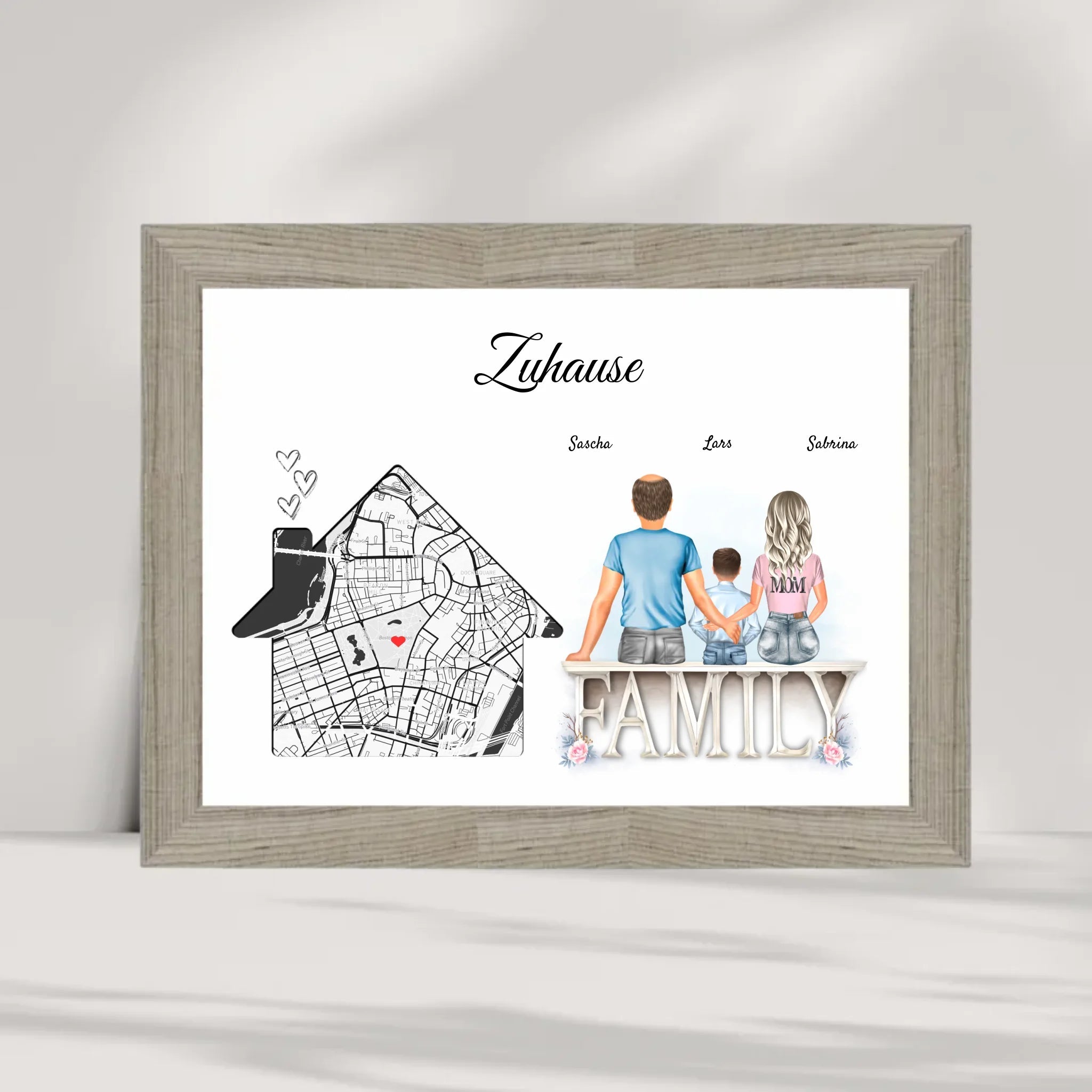 Zuhause Einzugsgeschenk Koordinaten Poster Familie - Cantty