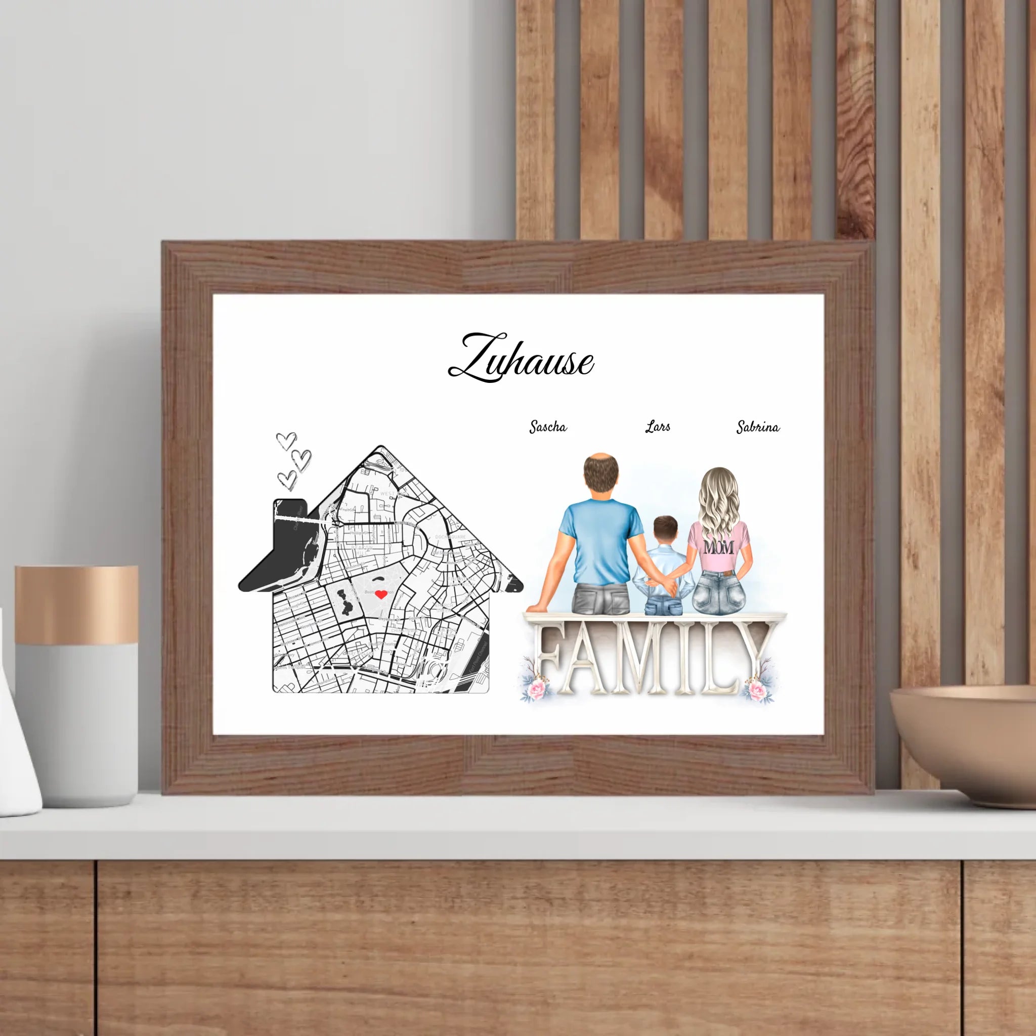 Zuhause Einzugsgeschenk Koordinaten Poster Familie - Cantty