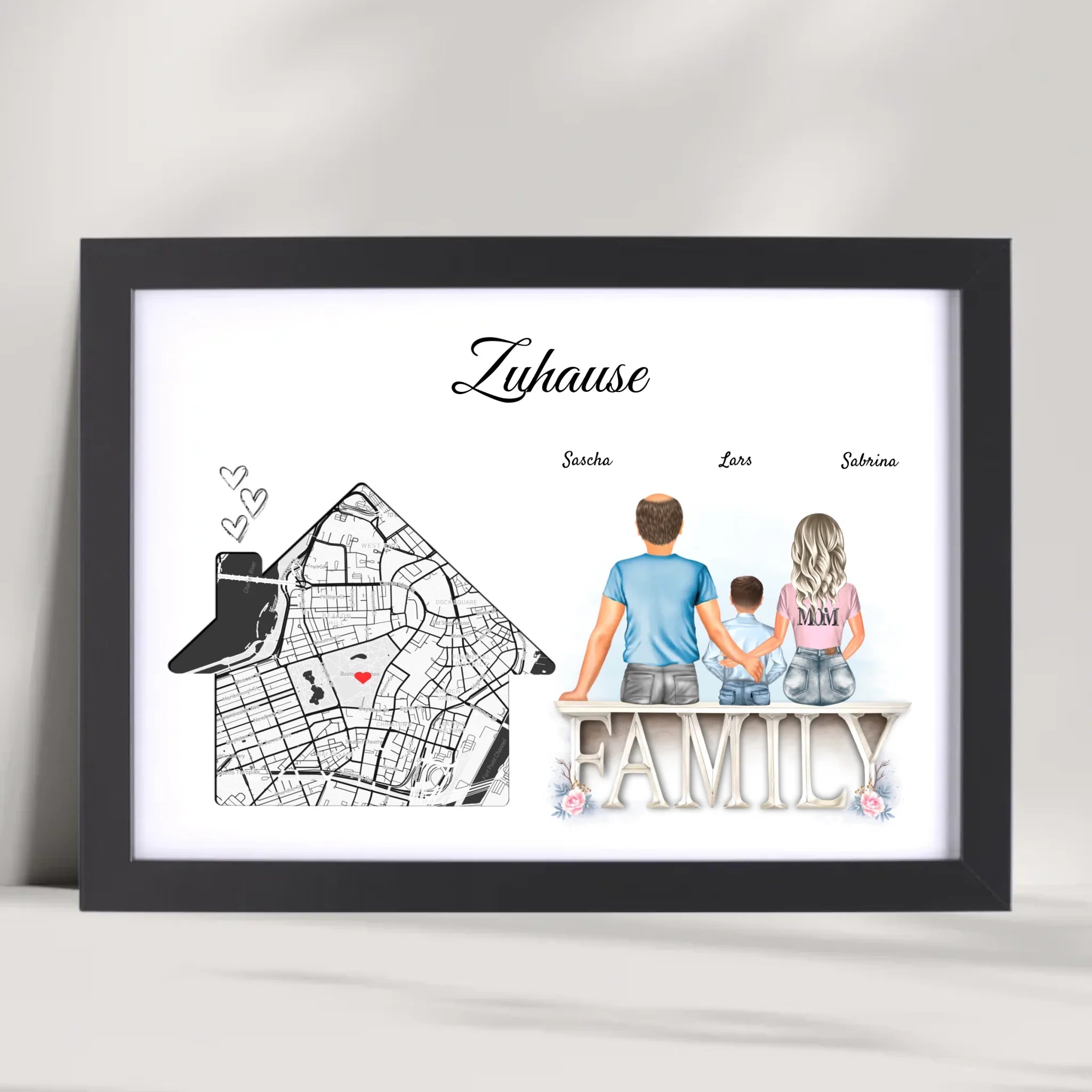 Zuhause Einzugsgeschenk Koordinaten Poster Familie - Cantty