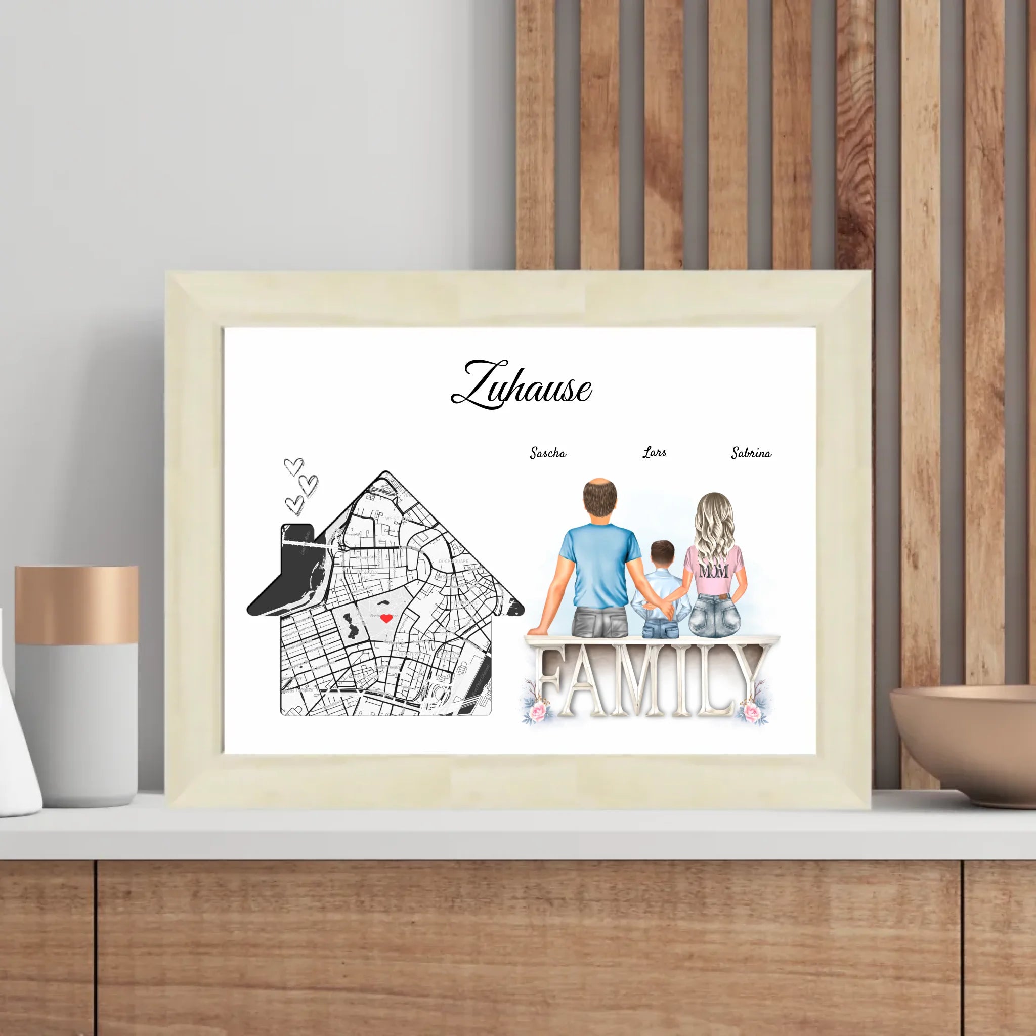 Zuhause Einzugsgeschenk Koordinaten Poster Familie - Cantty