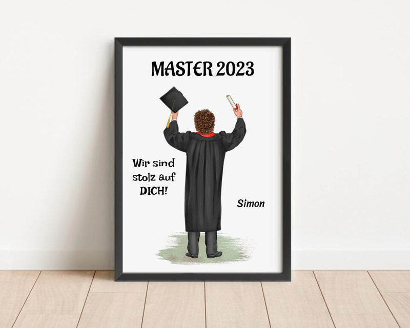 Geschenk Master Abschluss Poster personalisiert für Sohn - Cantty