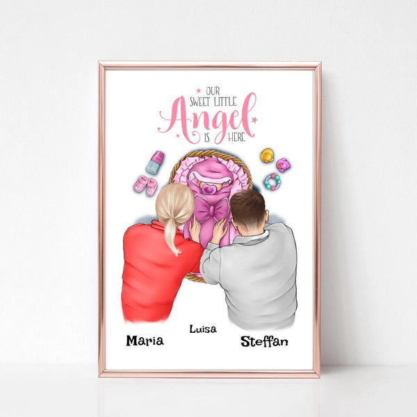 Baby Mädchen Geburt Poster Geschenk personalisiert - Cantty