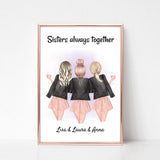 3 Schwestern Poster Geschenk personalisiert - Cantty
