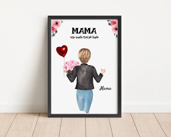 Mama Poster Geschenk personalisiert mit Spruch