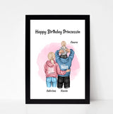 Kleines Mädchen Geburtstag Geschenk Poster mit Eltern - Cantty