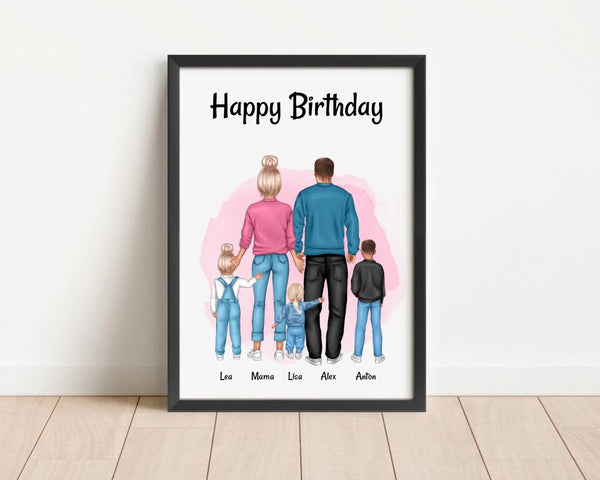 Papa Geburtstagsgeschenk Familie Bild personalisiert