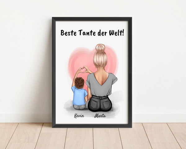 Tante Neffe Poster Geschenk personalisiert - Cantty