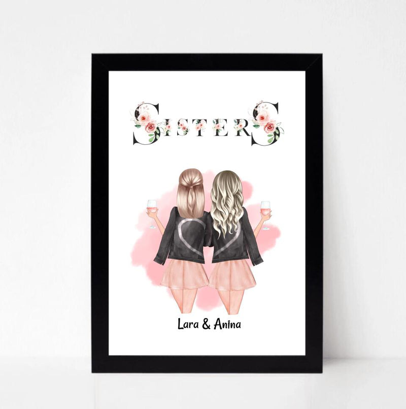 Sisters Poster Weihnachtsgeschenk individualisiert - Cantty