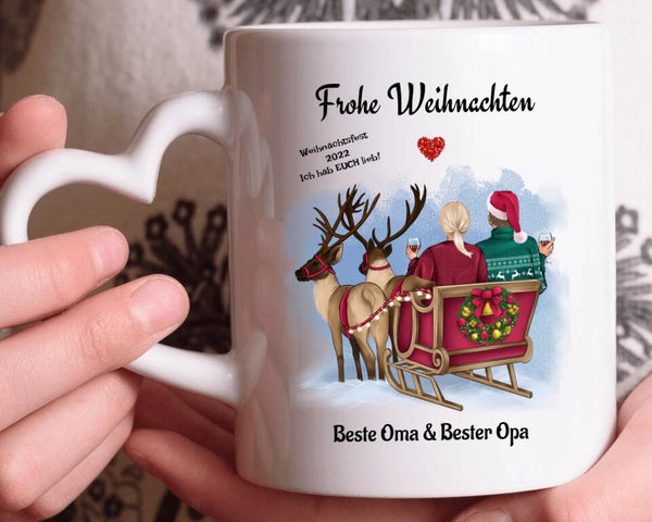 Personalisierte Tasse Weihnachten für Oma & Opa