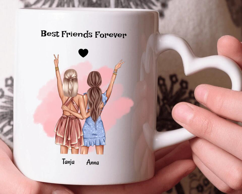 2 beste Freundin Tasse personalisiert