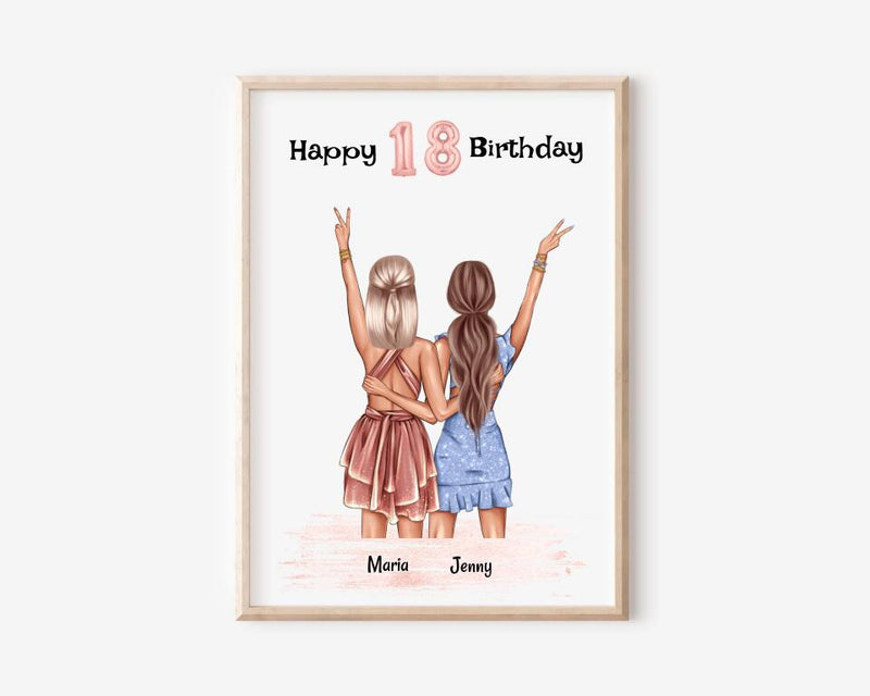 Personalisiertes Poster beste Freundin Geburtstag - Cantty