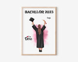 Bachelor 2023 Mädchen Abschluss Bild Geschenk personalisiert - Cantty