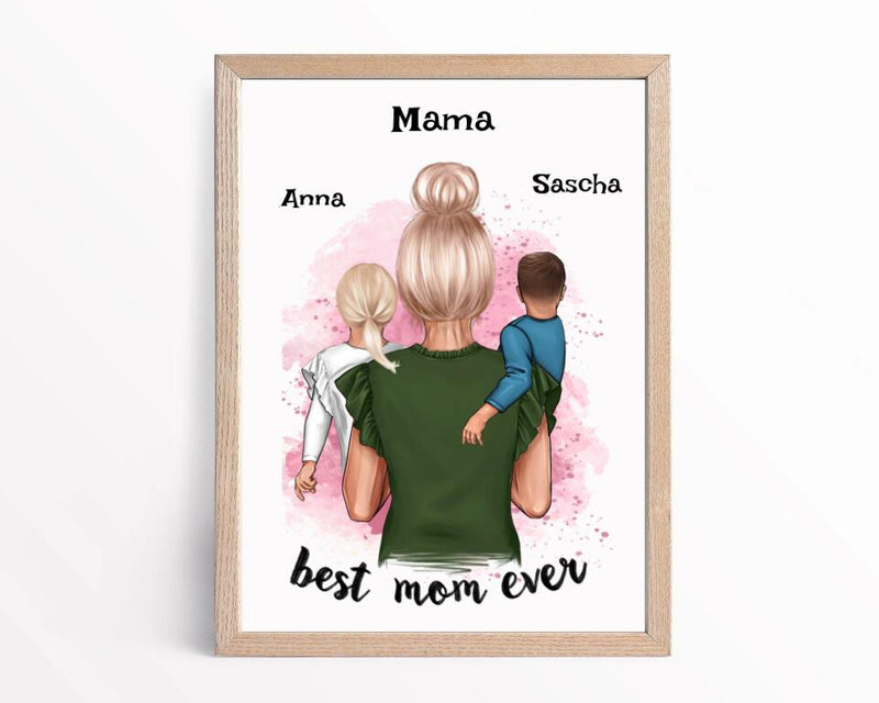 Mama Kinder Bild Geschenk personalisieren - Cantty
