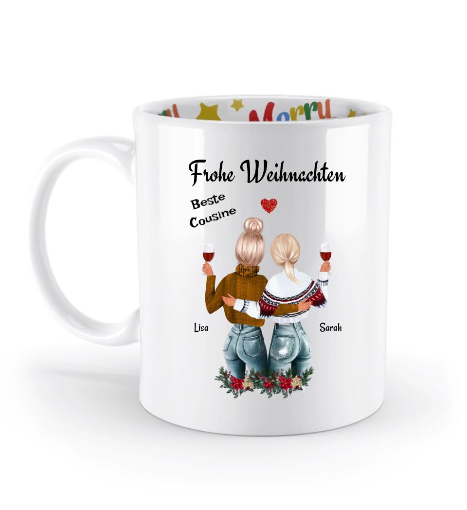 Cousine Weihnachtstasse Geschenk personalisieren - Cantty