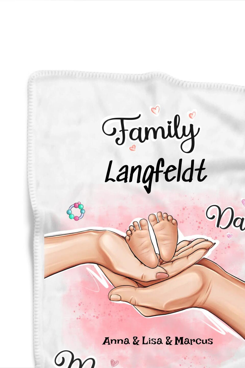 Decke Geschenk zur Geburt Junge & Mädchen personalisiert - Cantty