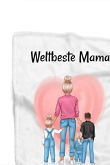 Decke Muttertagsgeschenk personalisiert mit Mama Kinder Bild - Cantty