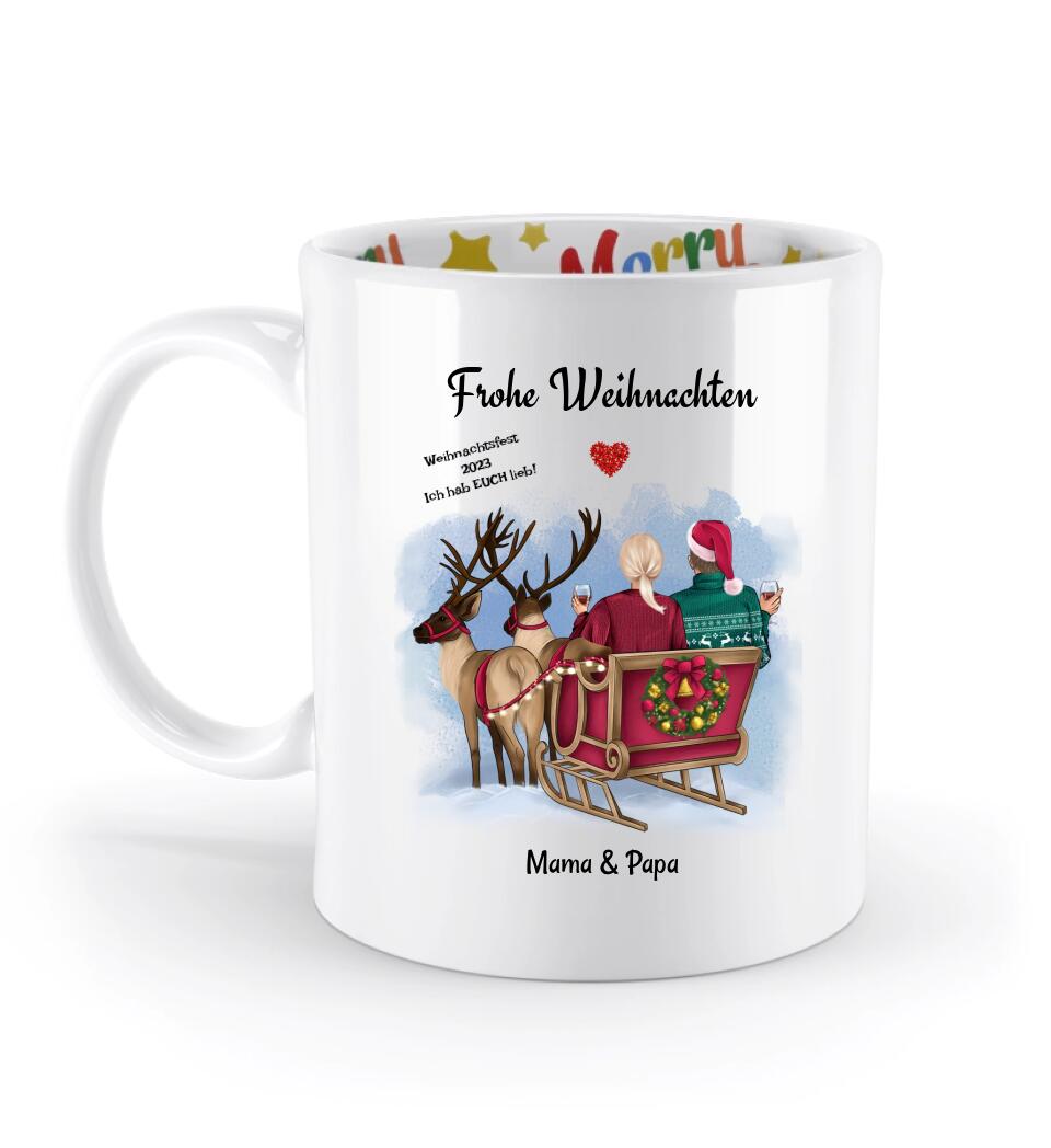 Eltern Weihnachtstasse Geschenk personalisiert - Cantty