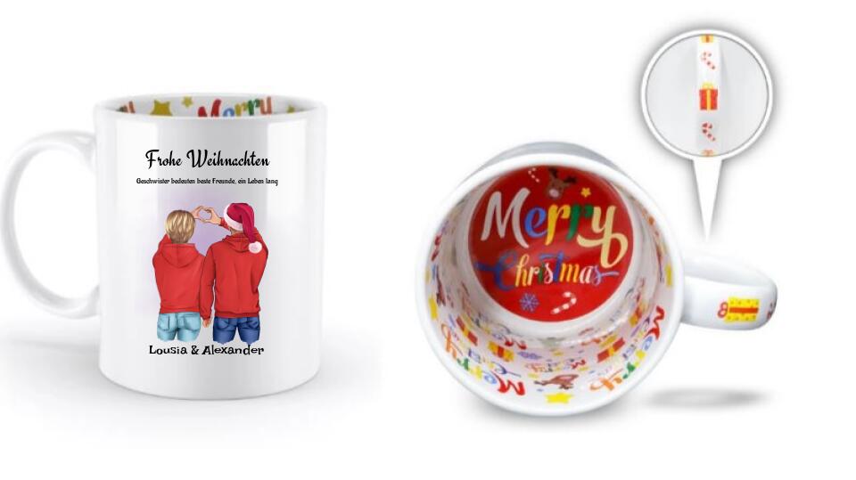 Geschenk Geschwister Tasse Weihanchten - Cantty