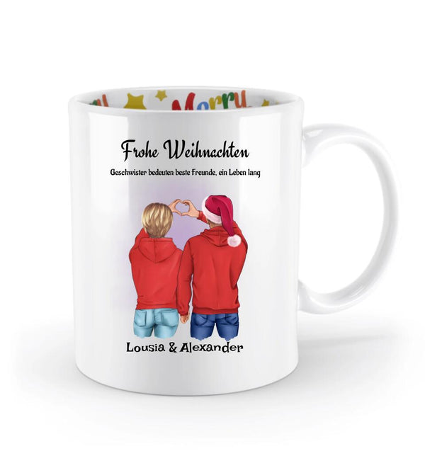 Geschenk Geschwister Tasse Weihanchten - Cantty