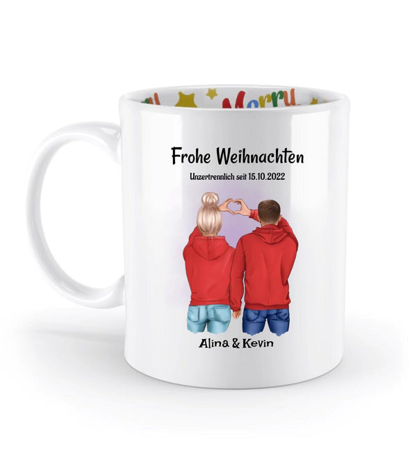 Mann Frau Weihnachtstasse Paar personalisieren - Cantty