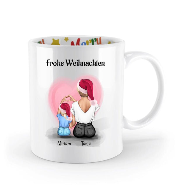 Patenkind Mädchen & Patentante Weihnachtstasse personalisiert - Cantty