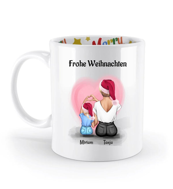 Patenkind Mädchen & Patentante Weihnachtstasse personalisiert - Cantty