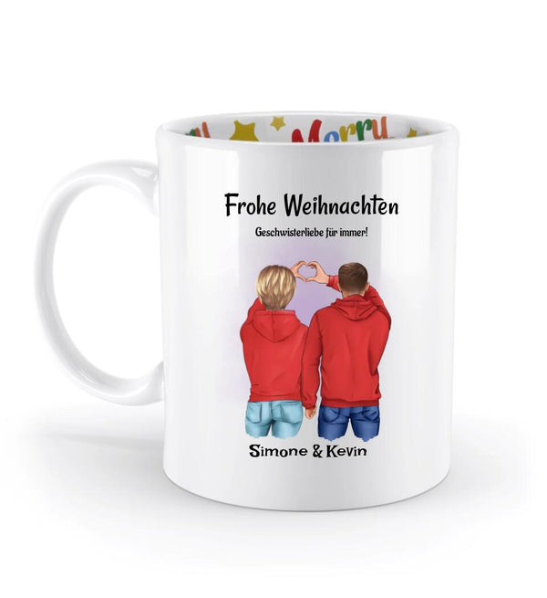 Personalisierte Bruder Schwester Tasse Weihnachtsgeschenk - Cantty